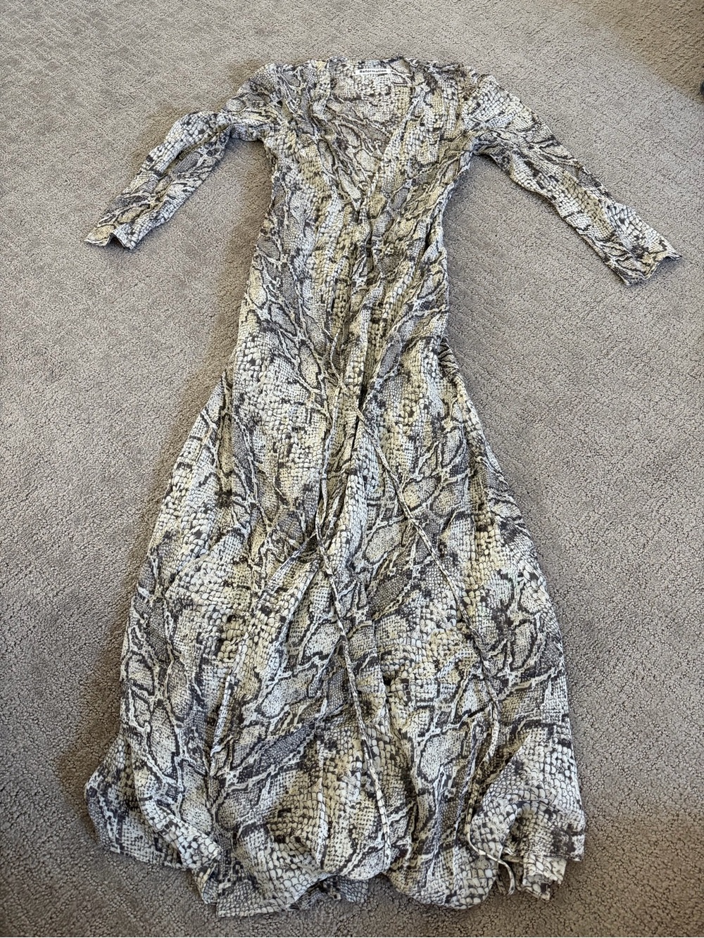 Reformation Jaz Snake Print Wrap Midi-dress